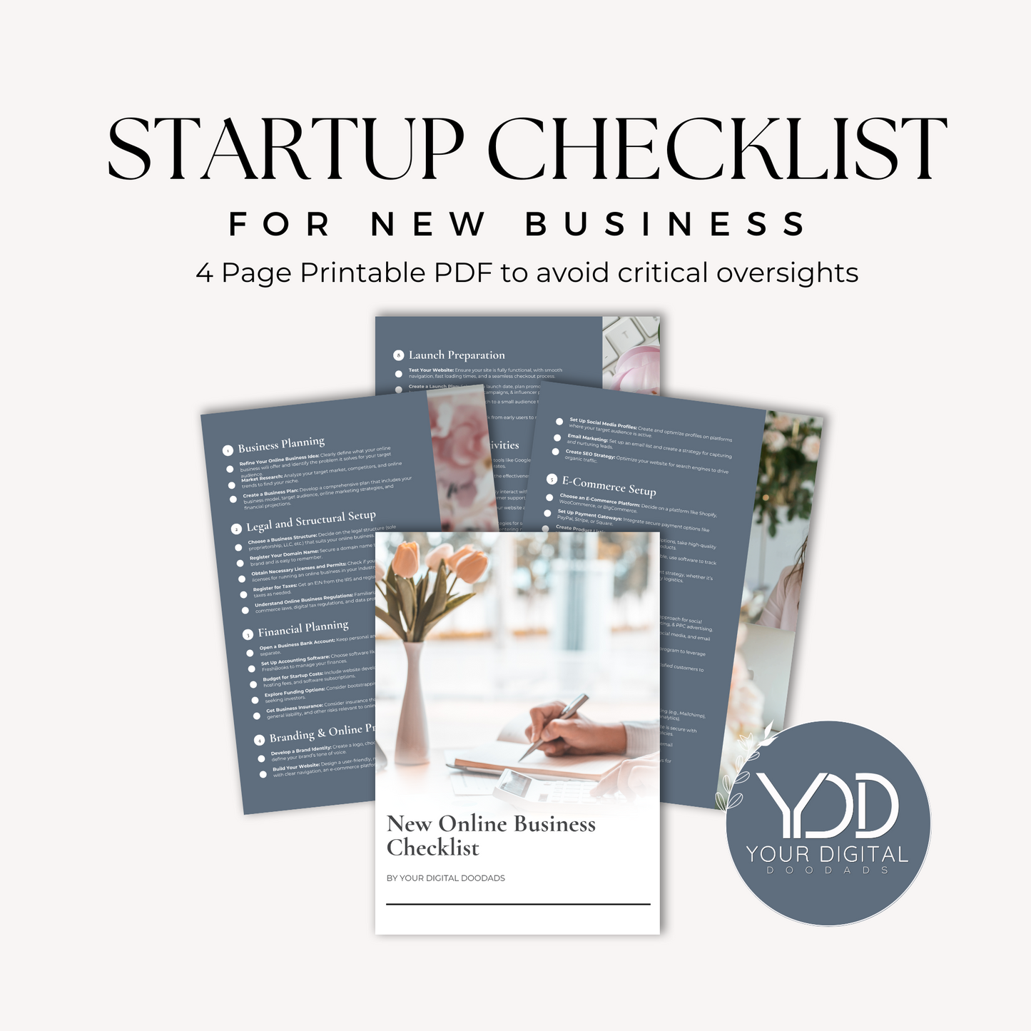 Startup Checklist for New Online Businesses - Printable PDF