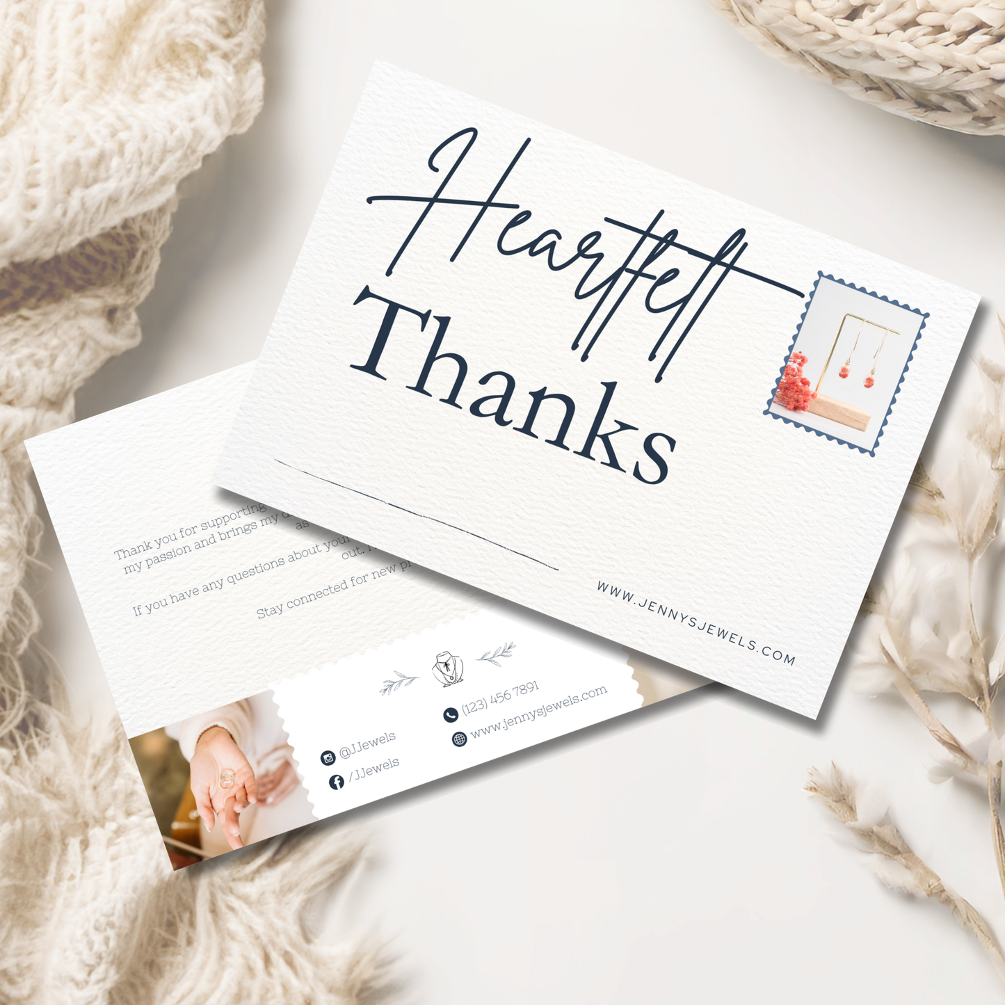 Boutique Thank You Cards Canva Template