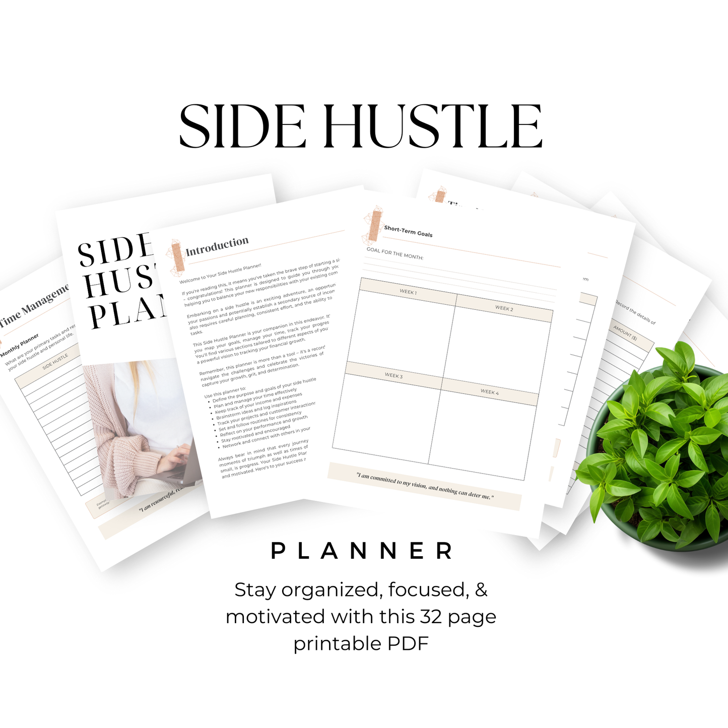 Side Hustle Planner Printable PDF