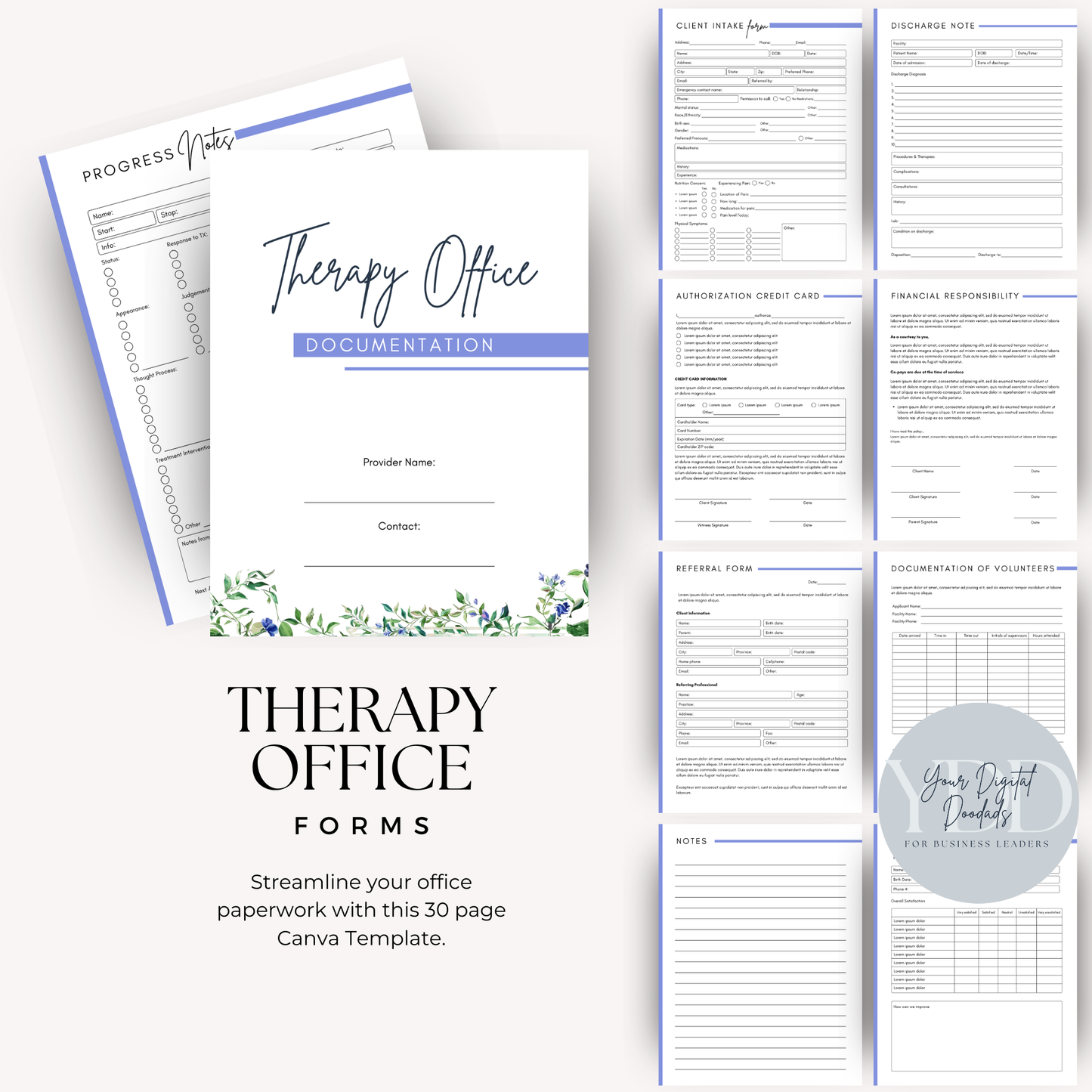 Therapy Office Business Forms
