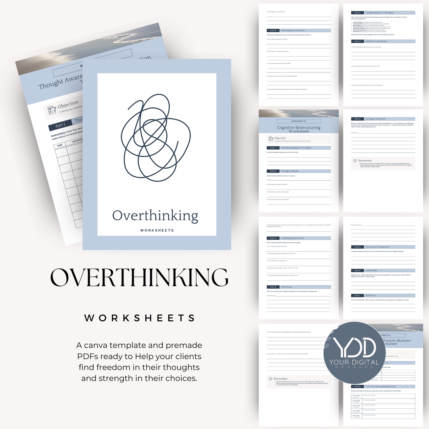 Overthinking Worksheets Canva Template