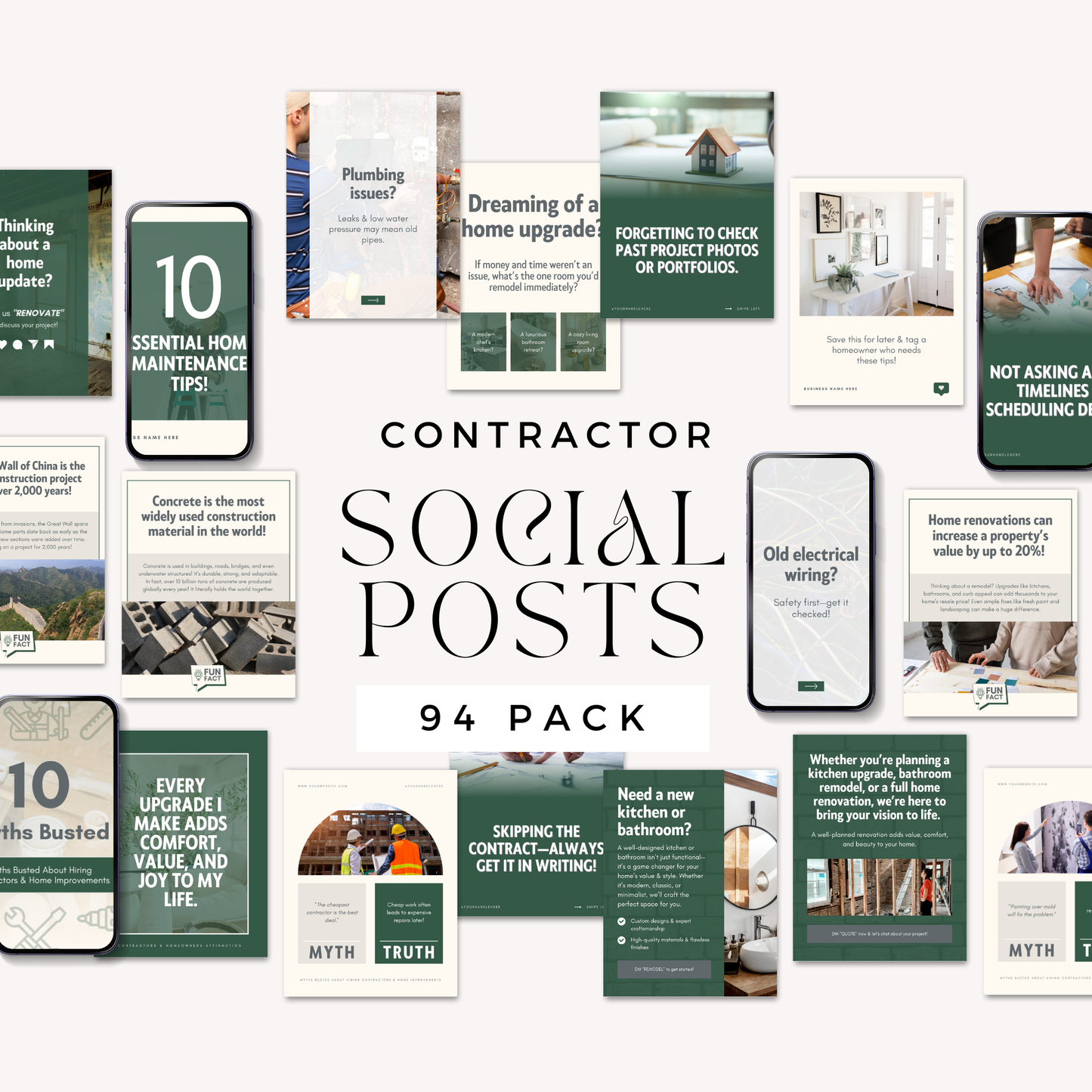 Contractor Social Media Posts Canva Template