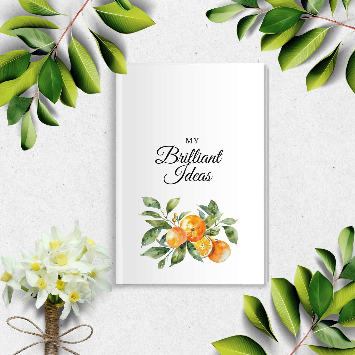 Hardcover Journal Brilliant Ideas, Writing Tool for Leader, Entrepreneur Notebook, Thought Organizer Diary, Mindfulness Gift, Mental Health