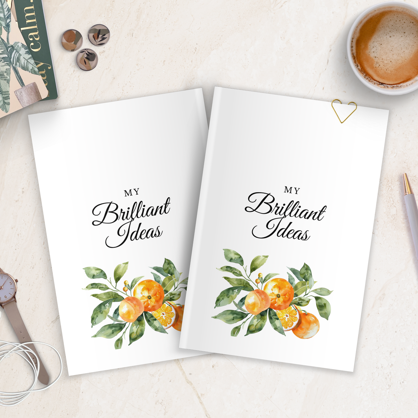 Hardcover Journal Brilliant Ideas, Writing Tool for Leader, Entrepreneur Notebook, Thought Organizer Diary, Mindfulness Gift, Mental Health