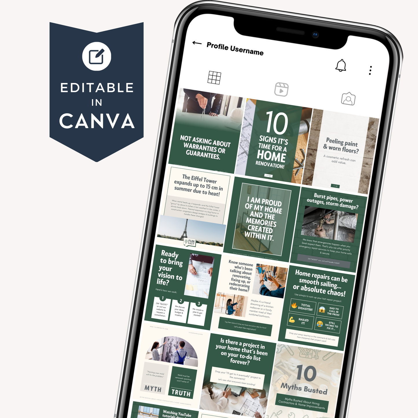 Contractor Social Media Posts Canva Template