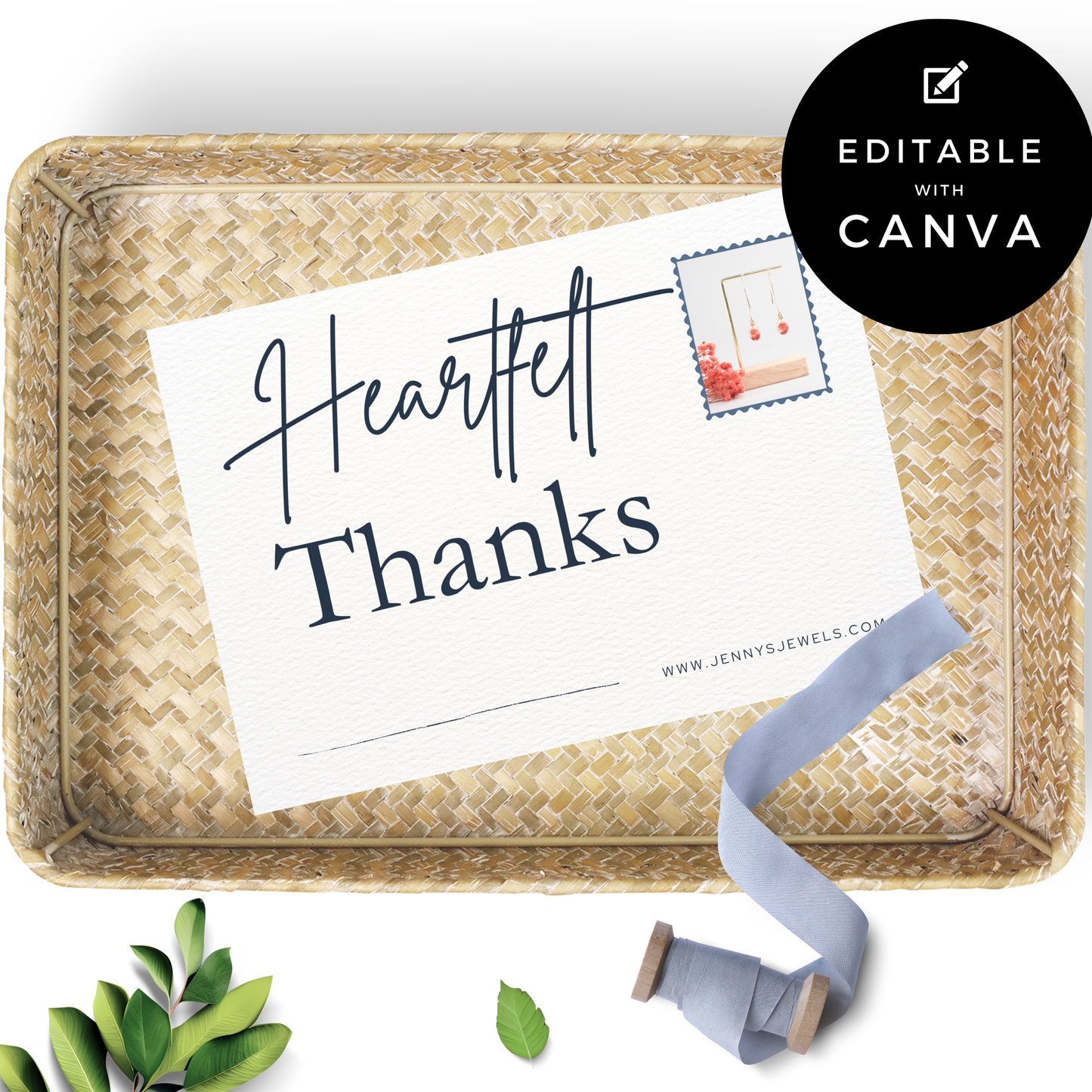 Boutique Thank You Cards Canva Template
