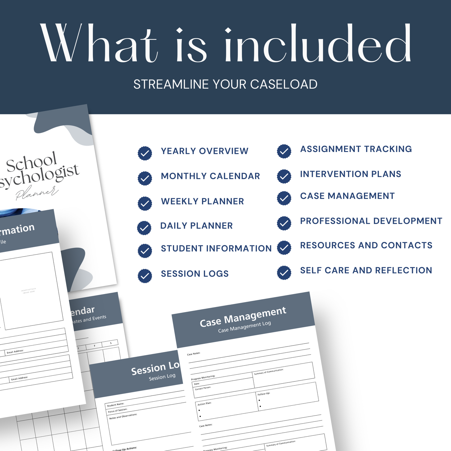 School Psychologist Planner Printable PDF