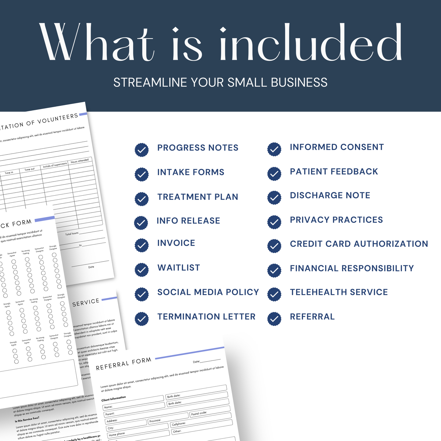 Therapy Office Business Forms