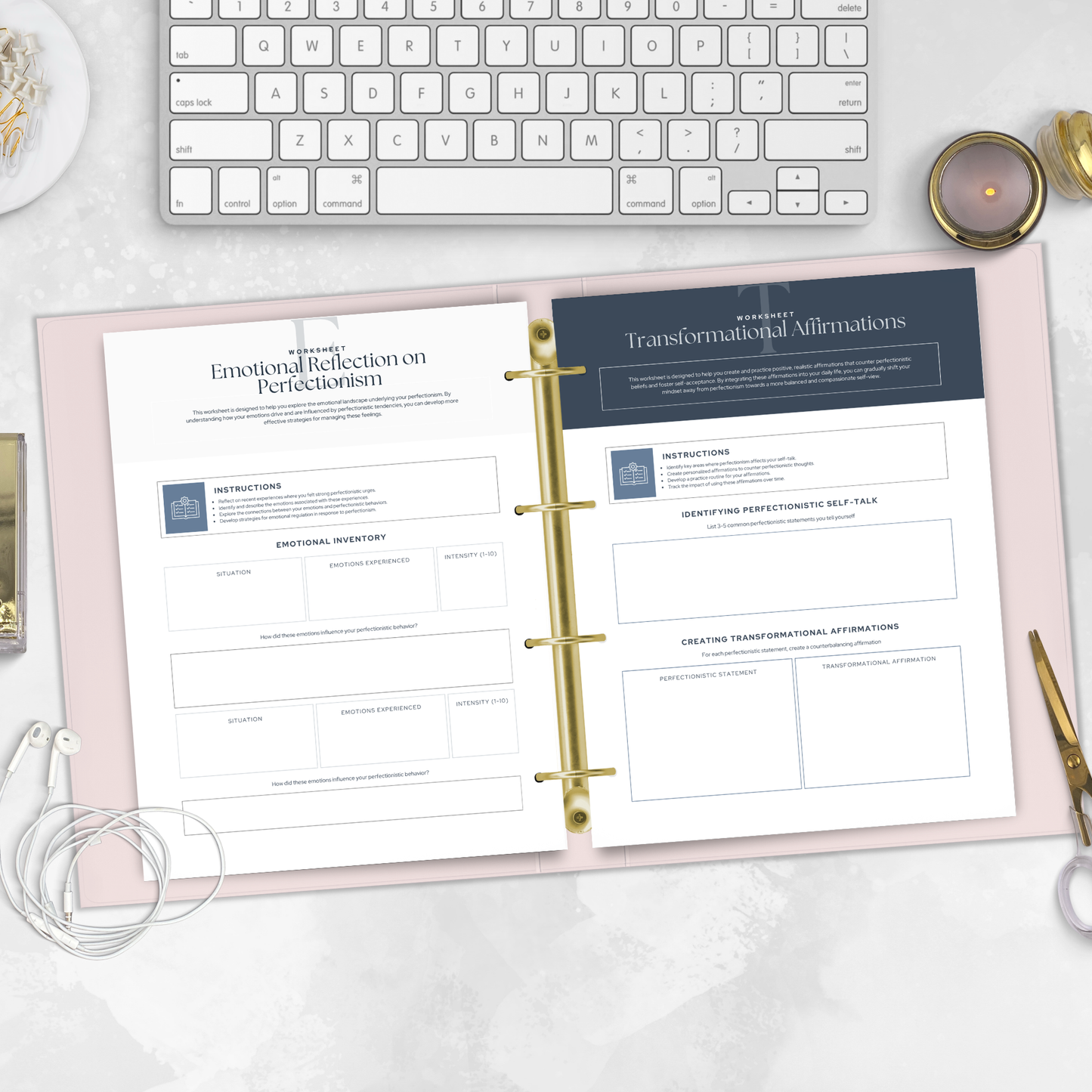 Therapy Perfectionism Worksheet Canva Template