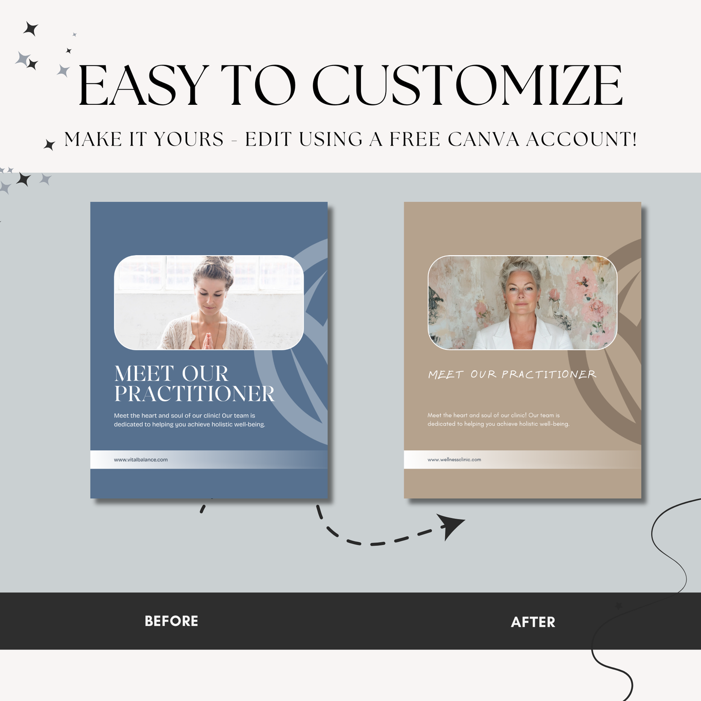 Wellness Clinic Social Media Posts Canva Template