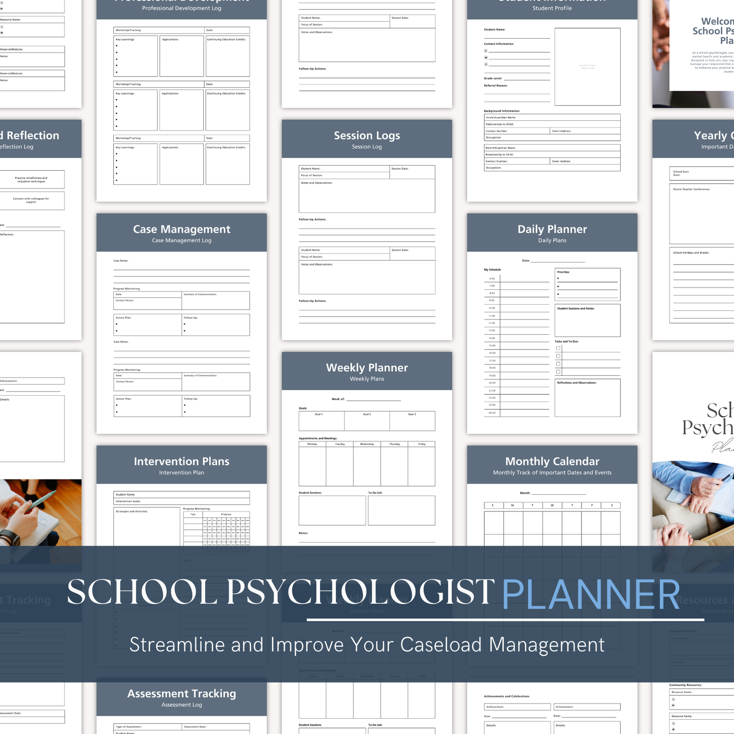 School Psychologist Planner Printable PDF