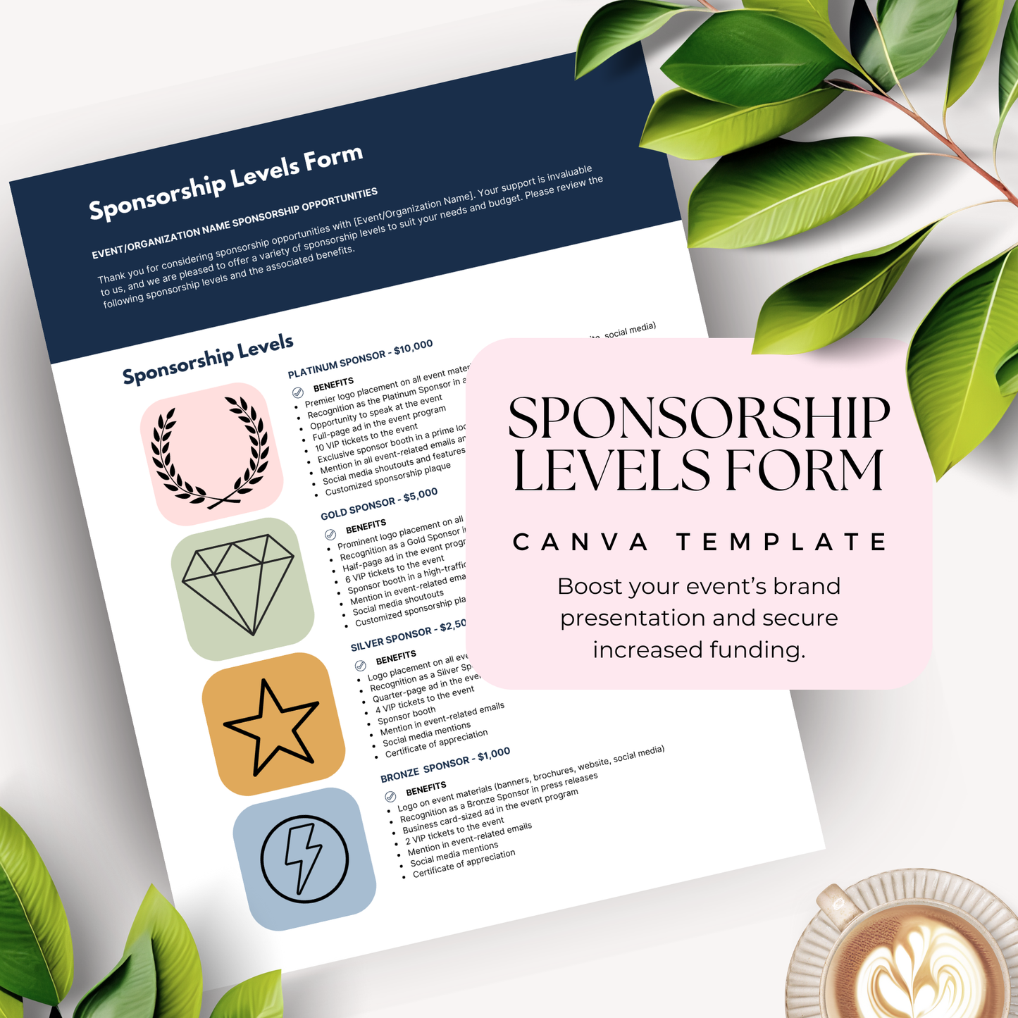 Sponsorship Levels Form Template