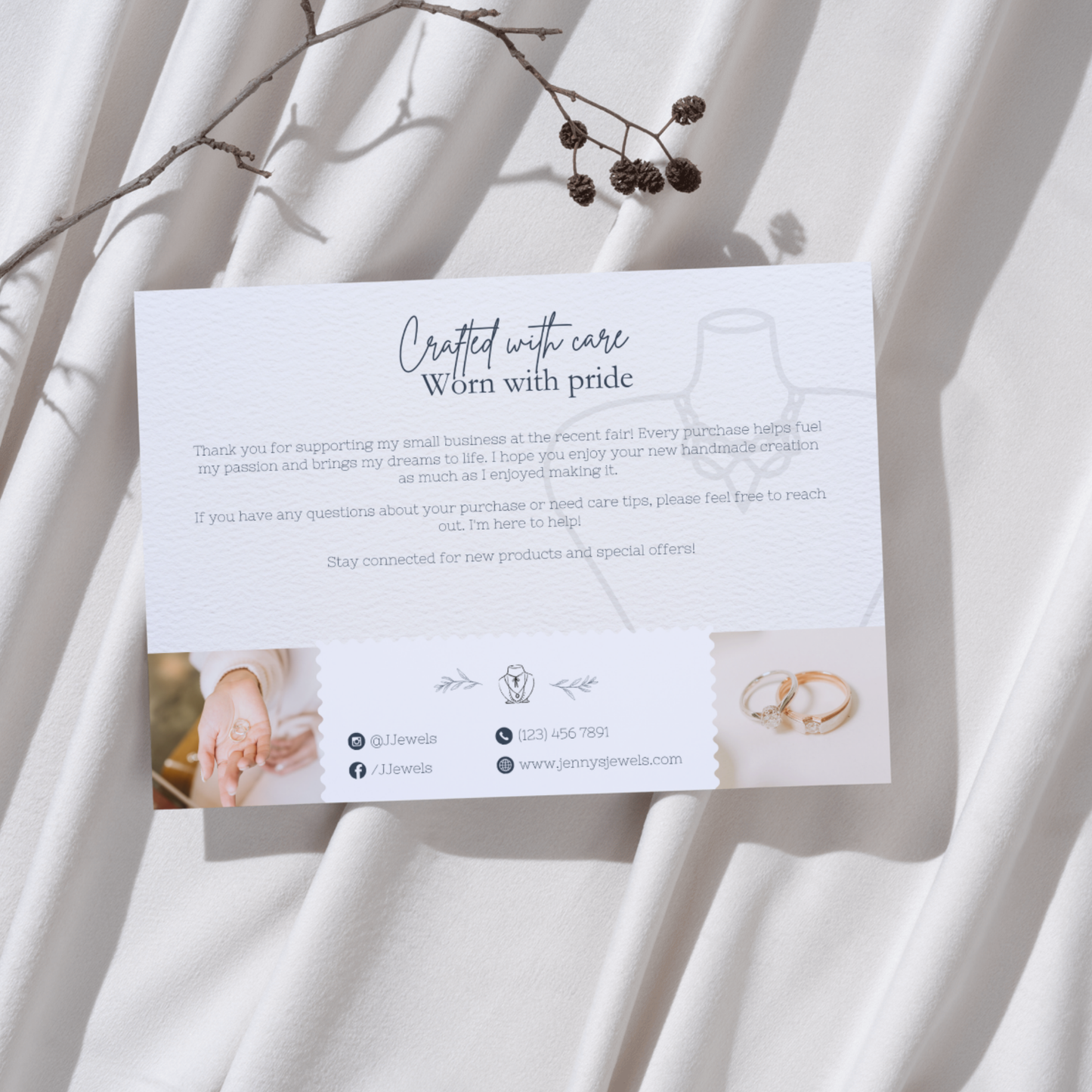 Boutique Thank You Cards Canva Template