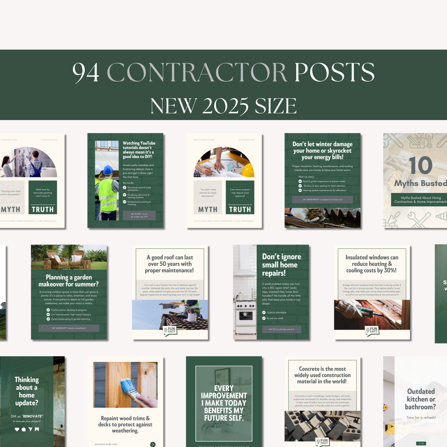 Contractor Social Media Posts Canva Template