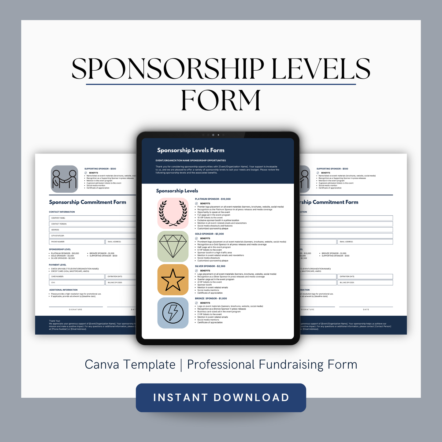 Sponsorship Levels Form Template