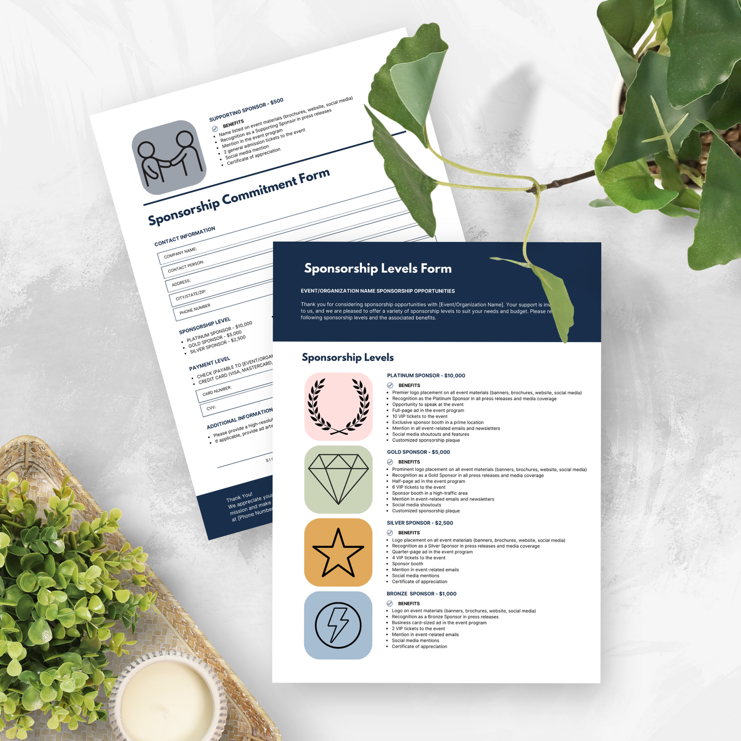 Sponsorship Levels Form Template
