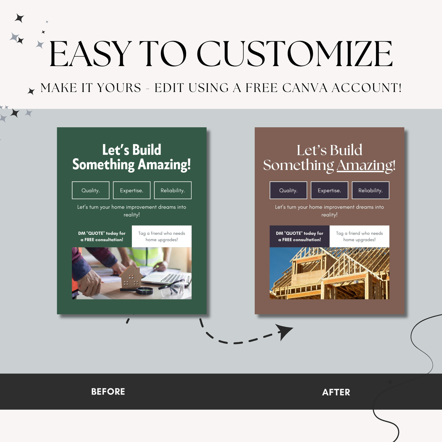 Contractor Social Media Posts Canva Template