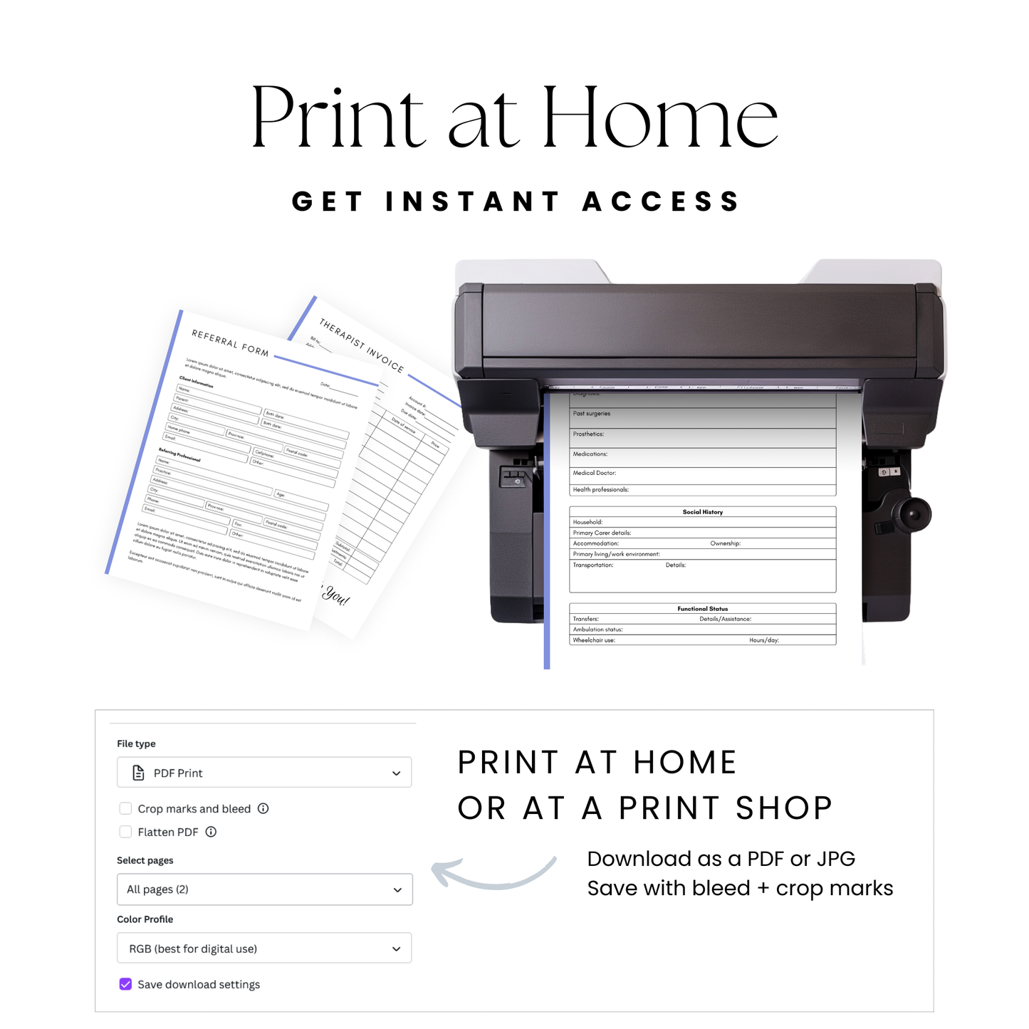 Therapy Office Business Forms
