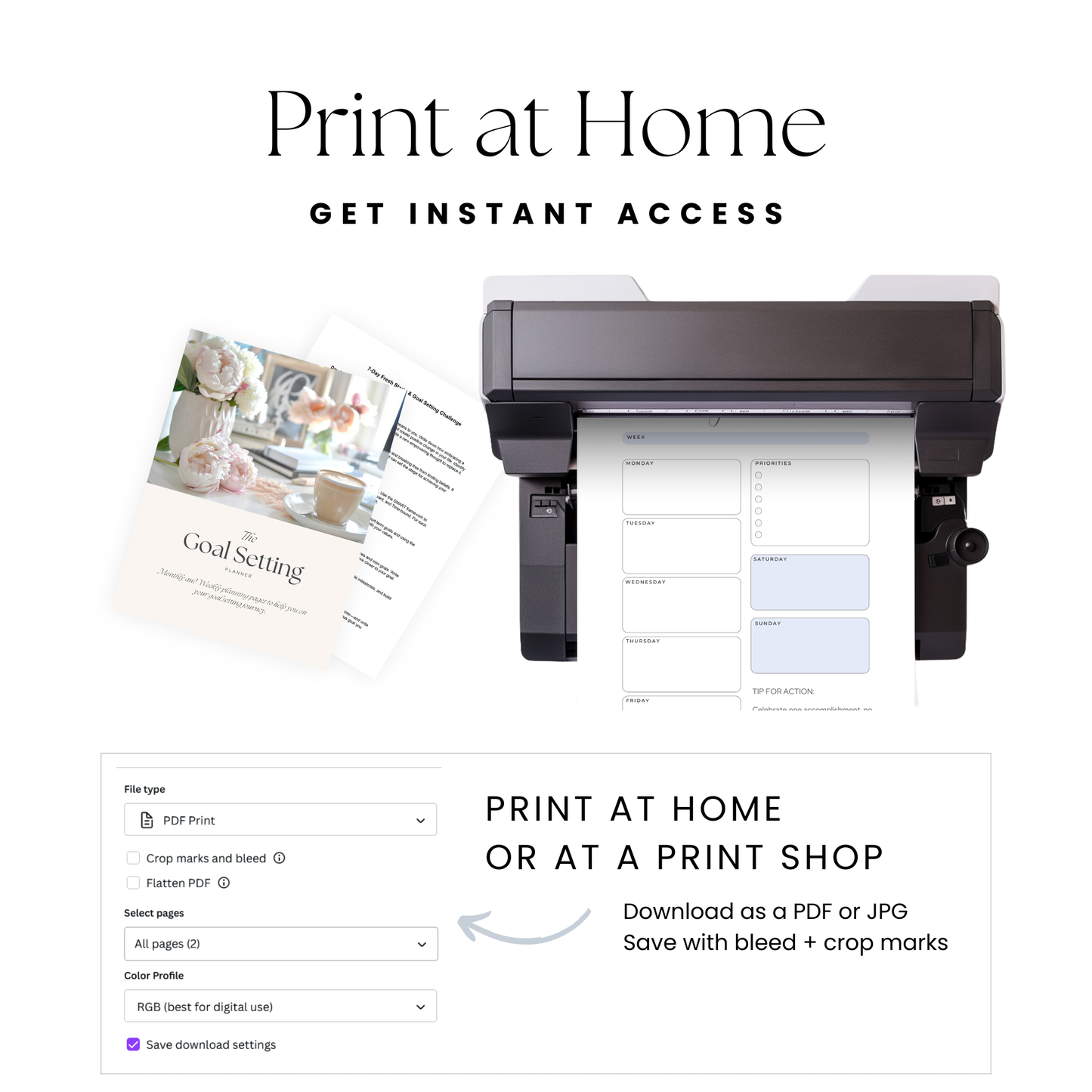 Goal Setting Bundle - Printable PDFs