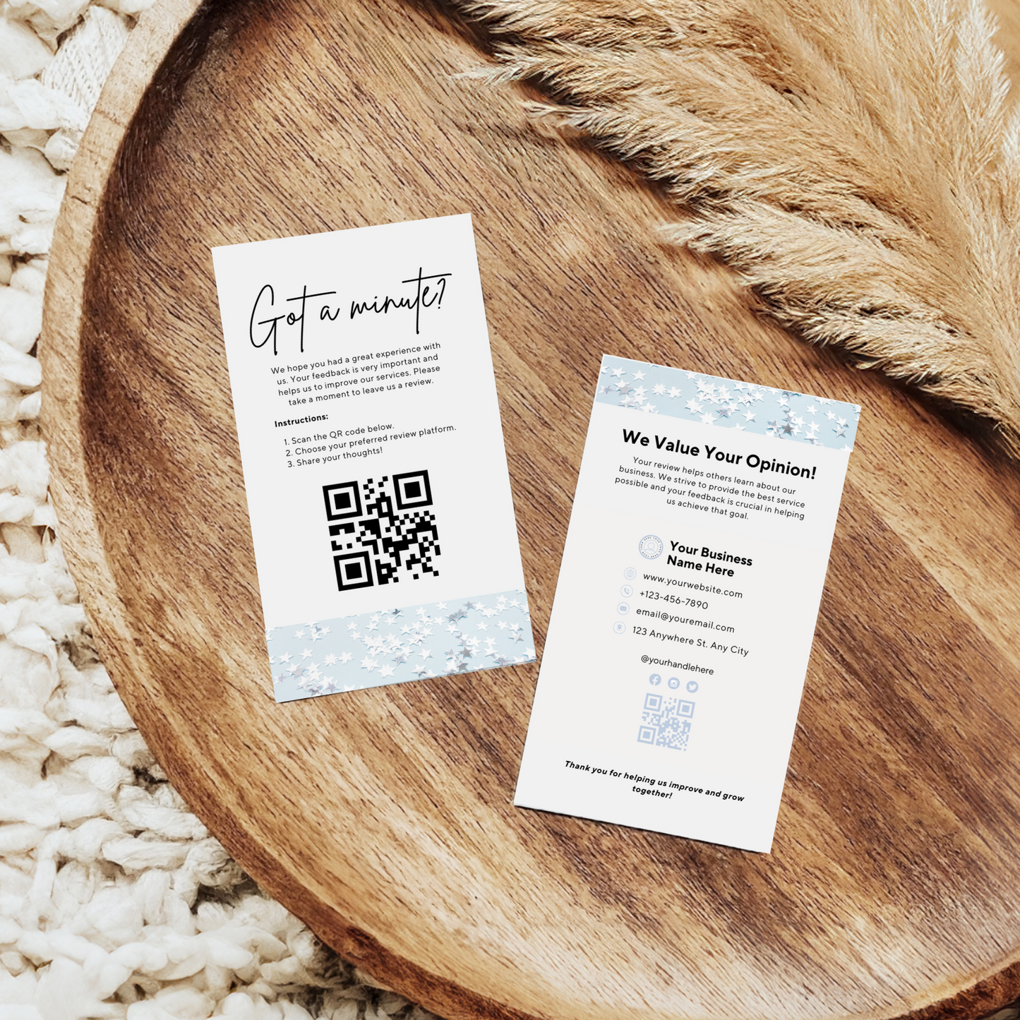 QR Code Leave Us A Review Business Card Template