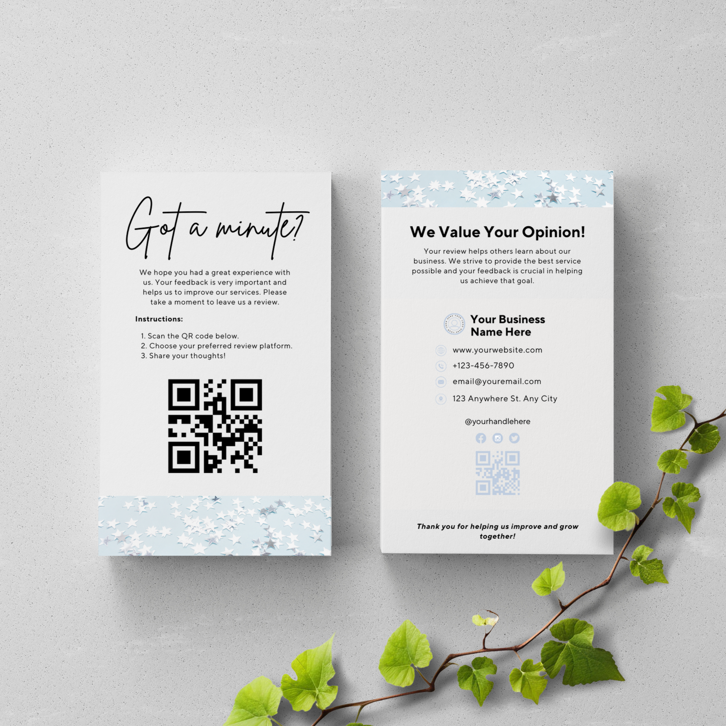 QR Code Leave Us A Review Business Card Template