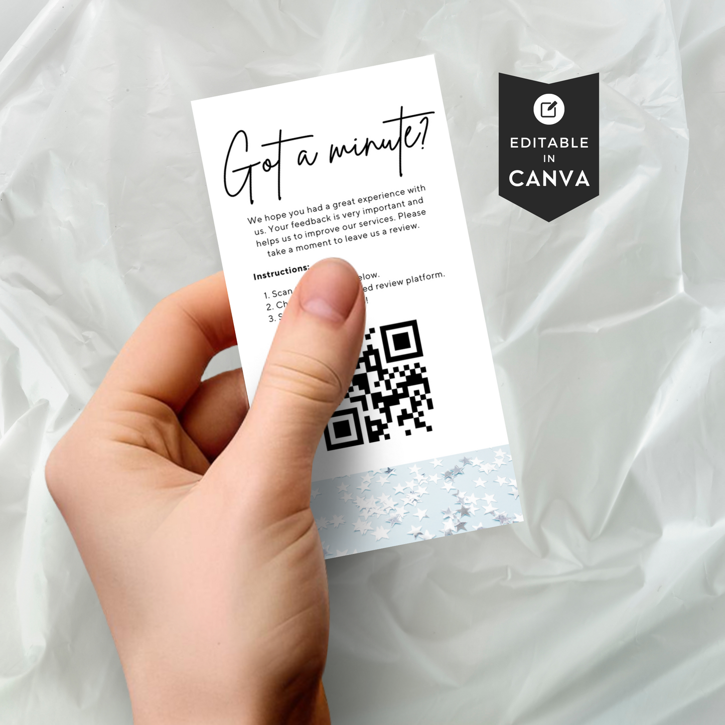 QR Code Leave Us A Review Business Card Template