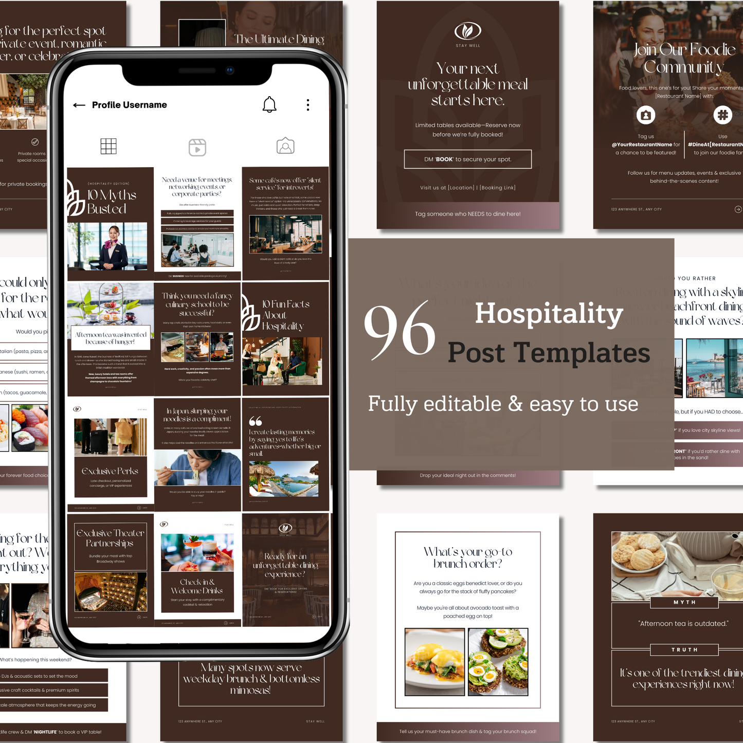 Hospitality Social Posts Canva Template