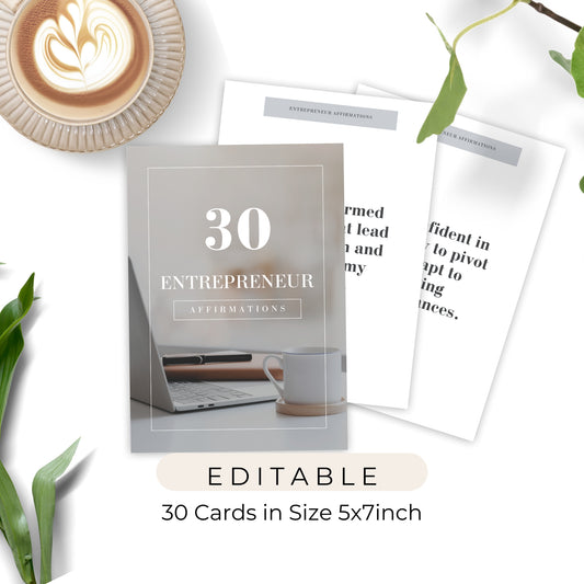 Entrepreneur Affirmation Cards Canva Template