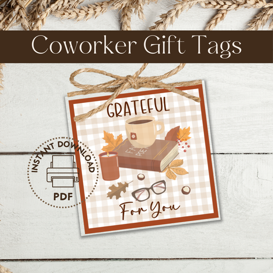 Fall Coworker Gift Tag Printable PDF