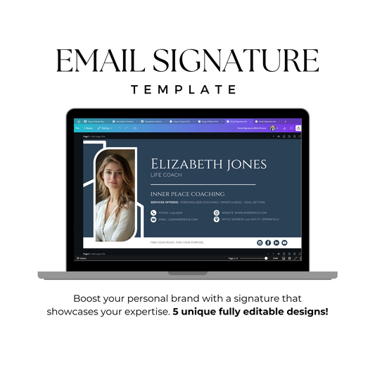 Email Signature with Picture Canva Template