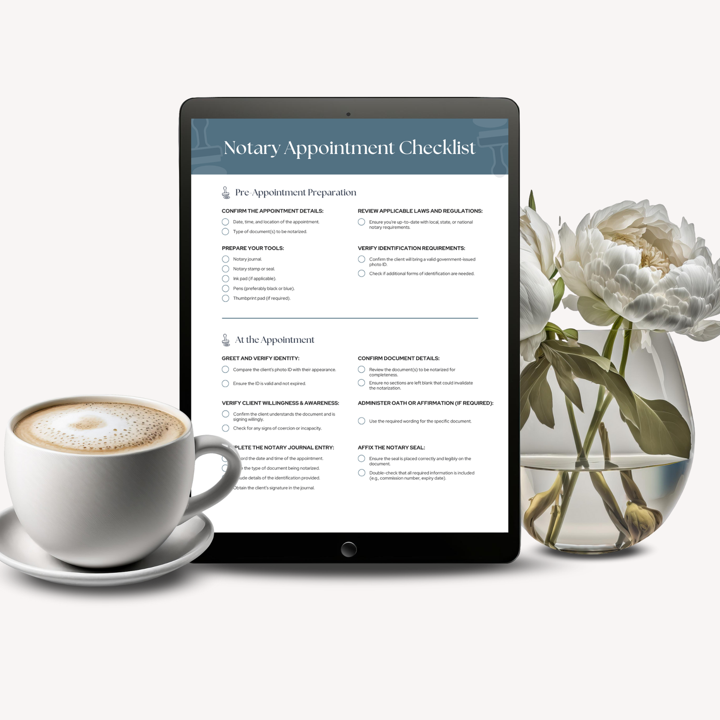 Notary Appointment Checklist Canva template