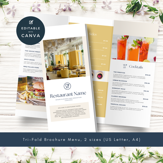 Tri-fold Brochure Menu Canva Template