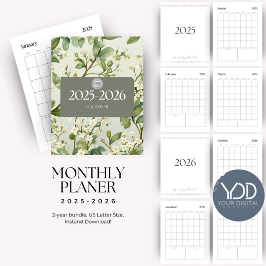 Monthly Planner 2025-2026