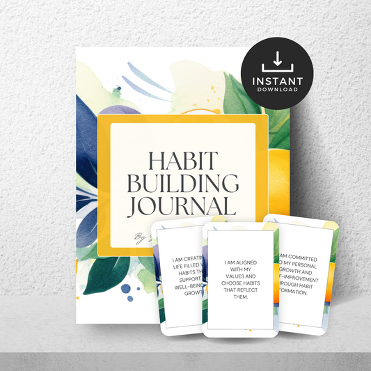 Habit Building Journal and Affirmation Cards Bundle