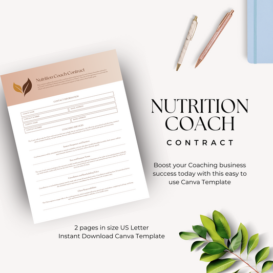 Nutrition Coach Contract template