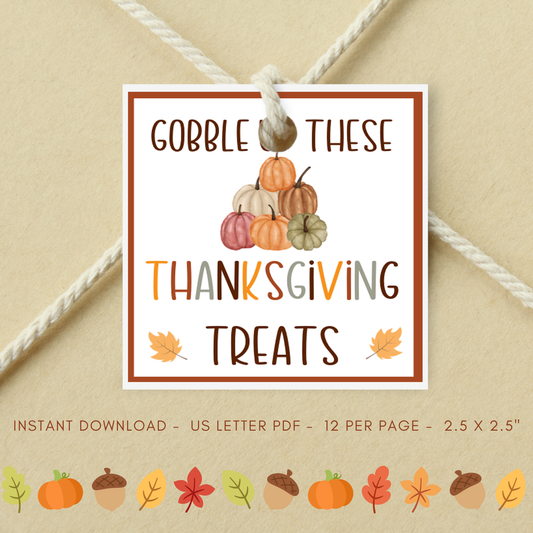 Thanksgiving Dinner Tags for Leftovers Treat Bags