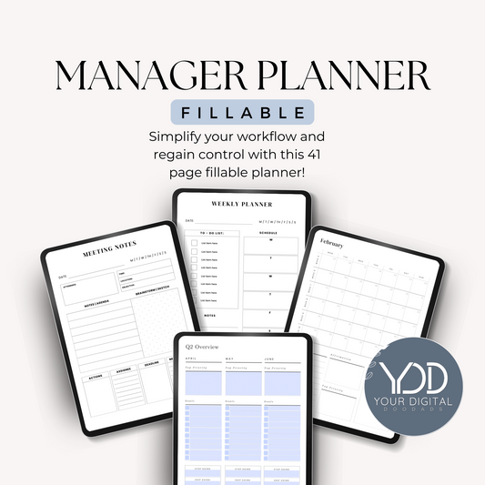 Fillable Business Manager Planner