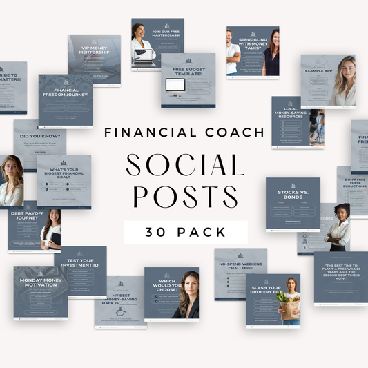 Financial Coach Social Media Posts Canva Template