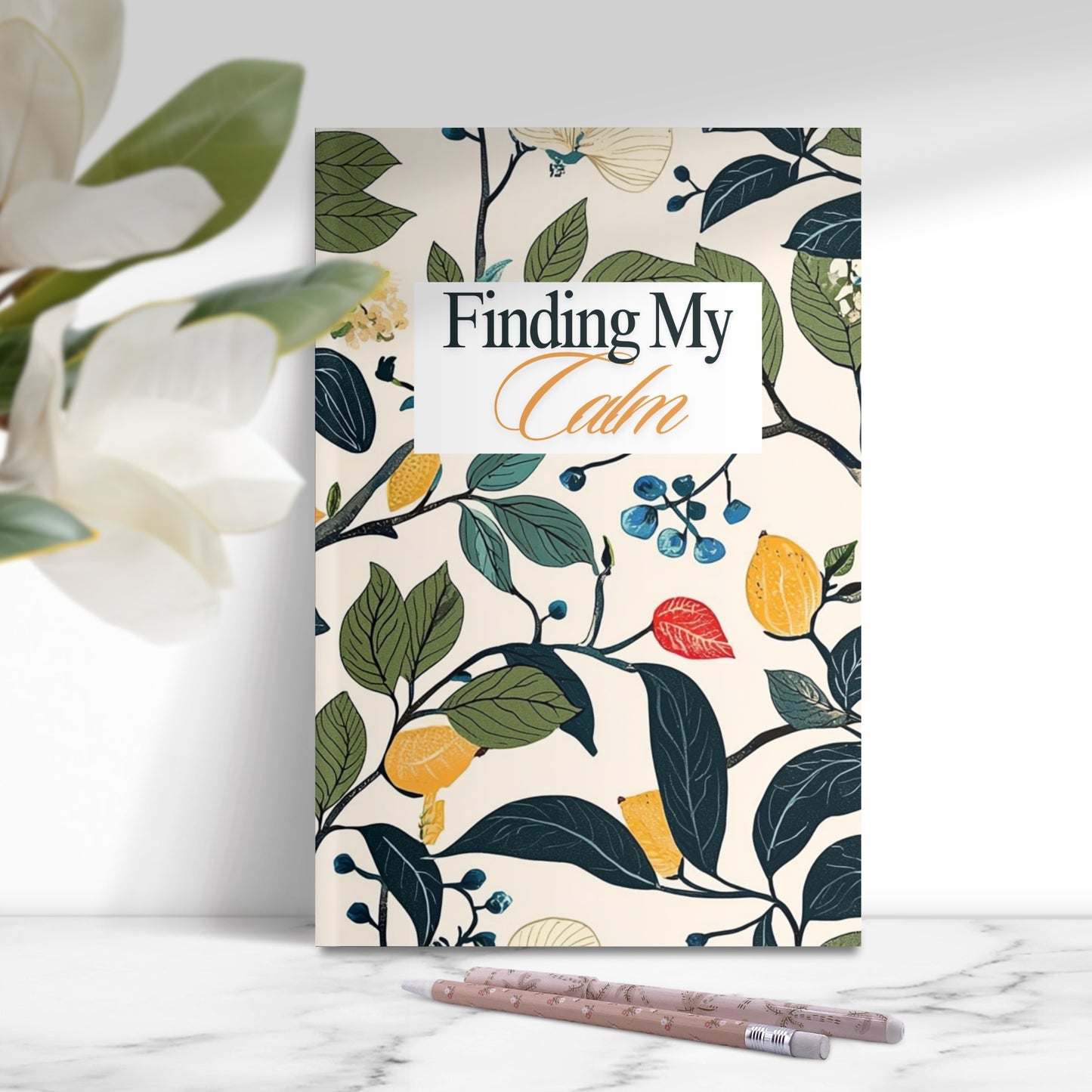 Finding My Calm Hardcover Journal, Writing Tool for Journaling, Thought Organizer Diary, Mindfulness Gift, Mental Health Notebook