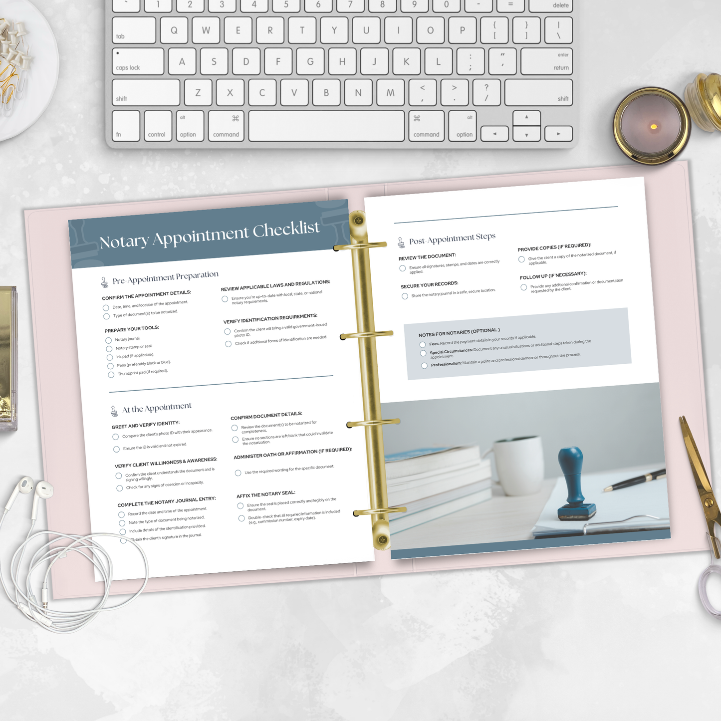 Notary Appointment Checklist Canva template