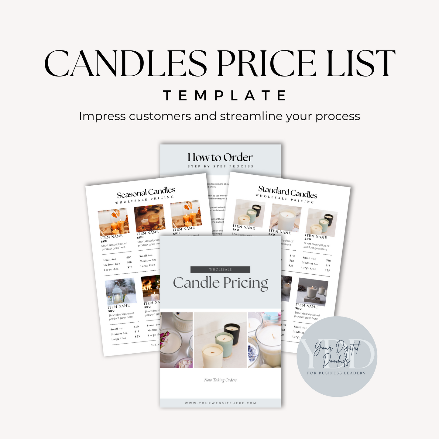 Candles Price List Canva Template