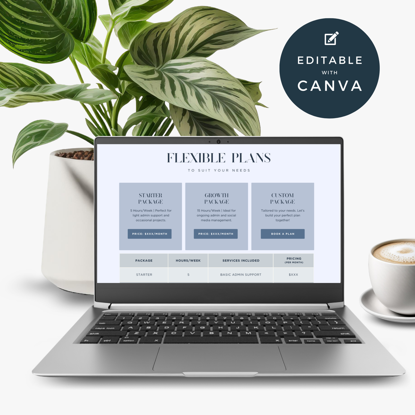 Virtual Assistant Website canva template