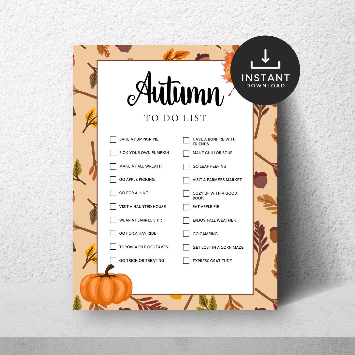 Autumn To Do List Printable