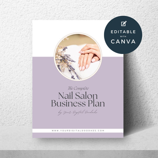 Nail Salon Business Plan, Editable Nail Business Template