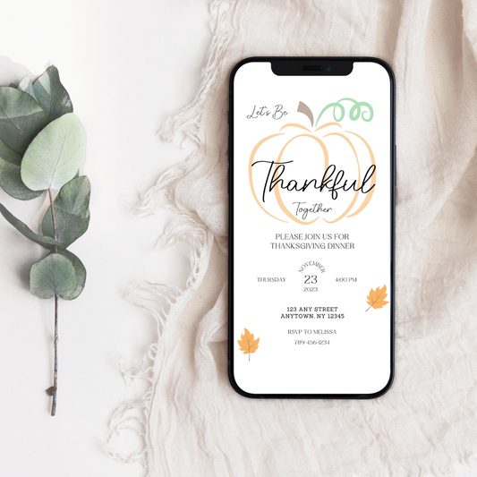 Editable Thanksgiving Dinner Invitation Template