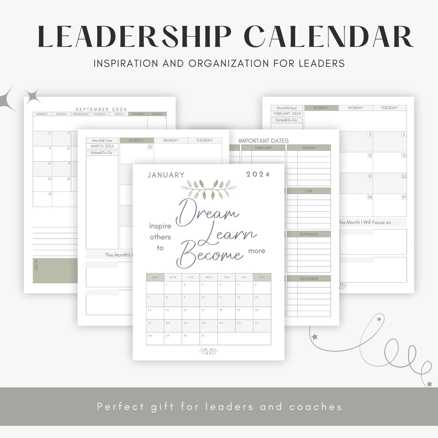 2024 Printable Leadership Quotes Calendar