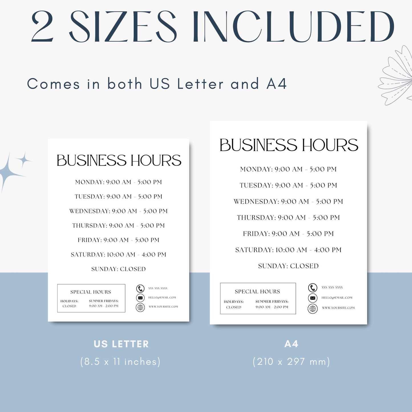 Business Hours Sign Opening Hours