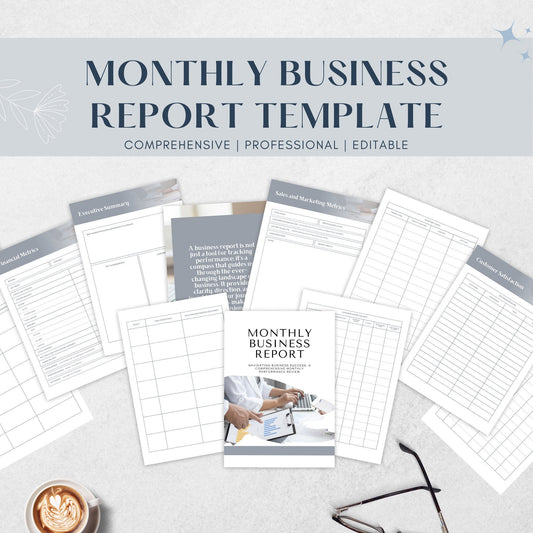 Business Analytics Monthly Report Canva Template